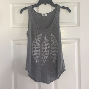 Gray tank with white feathers from Old Navy